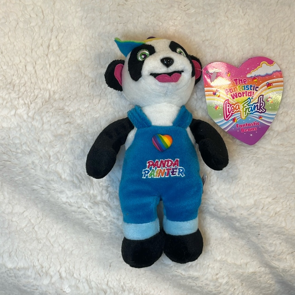 Lisa Frank Fantastic Beans Beanie Plush Panda Painter NWT